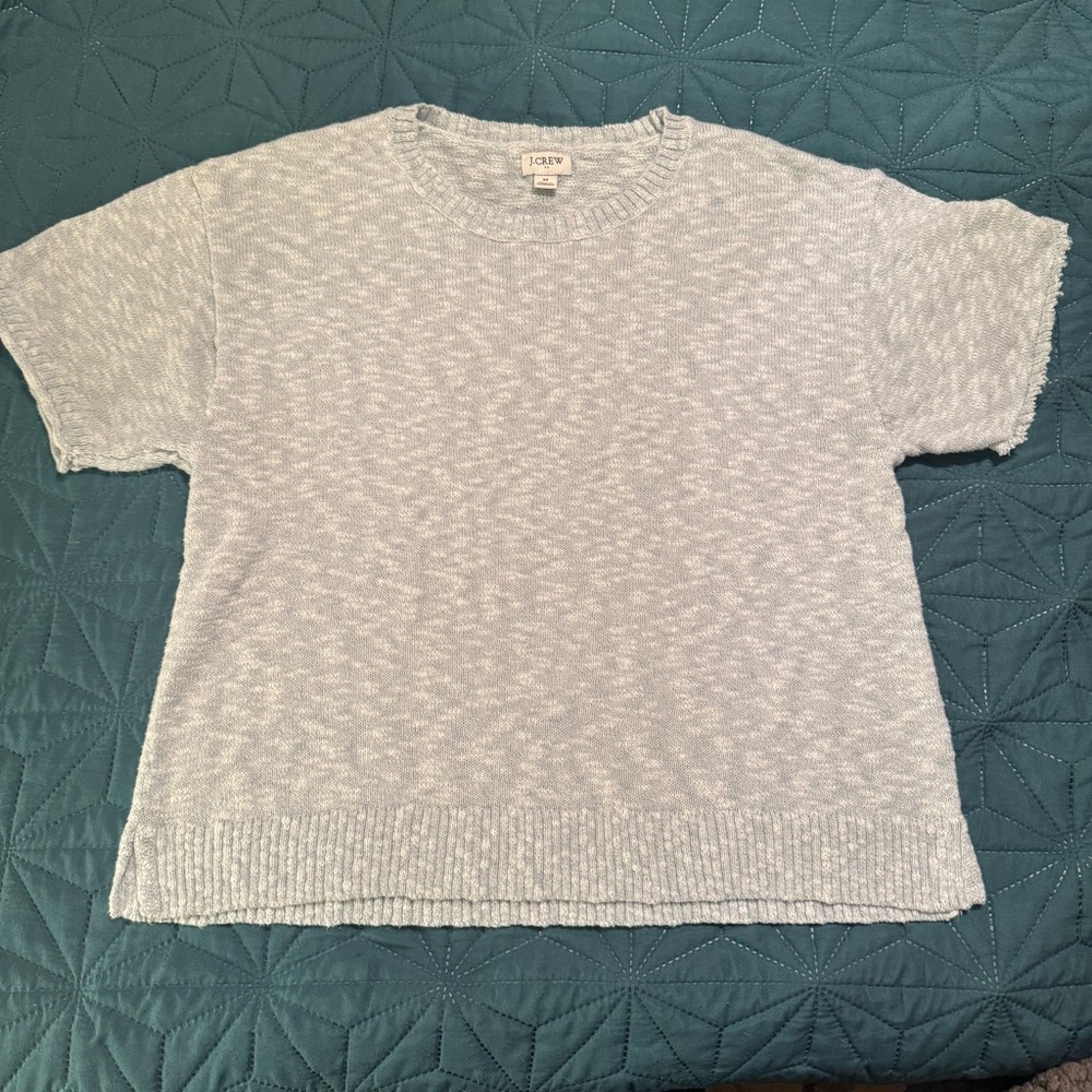 J.Crew Light Gray blue Knit Sweater top women’s medium M